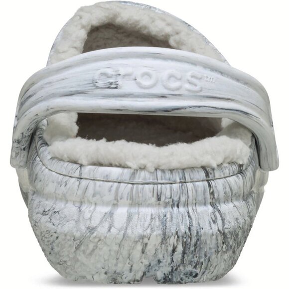 NEW Crocs Sizes 6-10 Women's Classic Lined Watercolor Marbled Clog - Grey Swirl - Picture 6 of 7